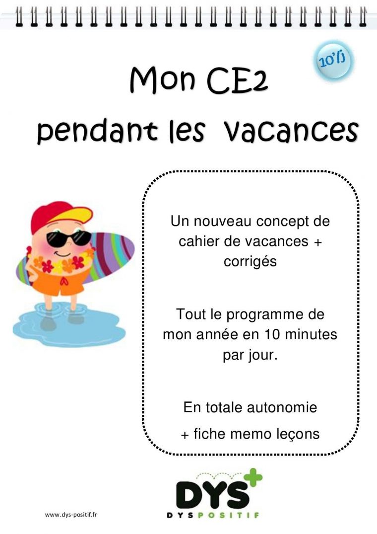 Cahier De Vacances De Français Au Ce2 | Cahier De Vacances serapportantà Cahier De Vacances Maternelle Gratuit A Imprimer