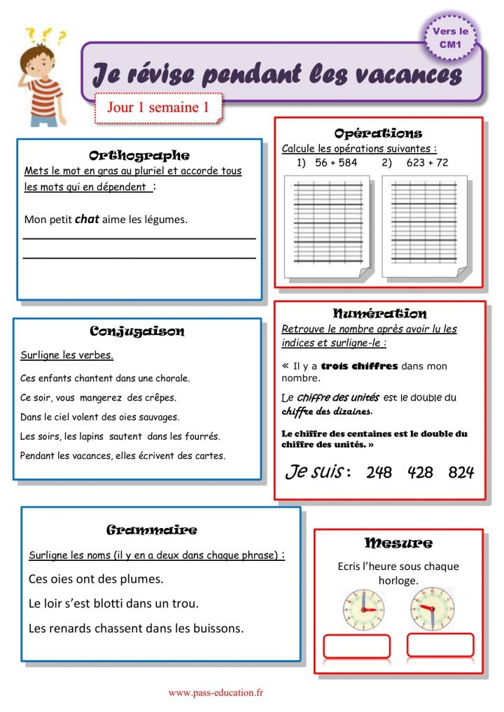 Cahier De Vacances Gratuit À Imprimer – Ce2 Vers Le Cm1 à Jeux Ce2 À Imprimer