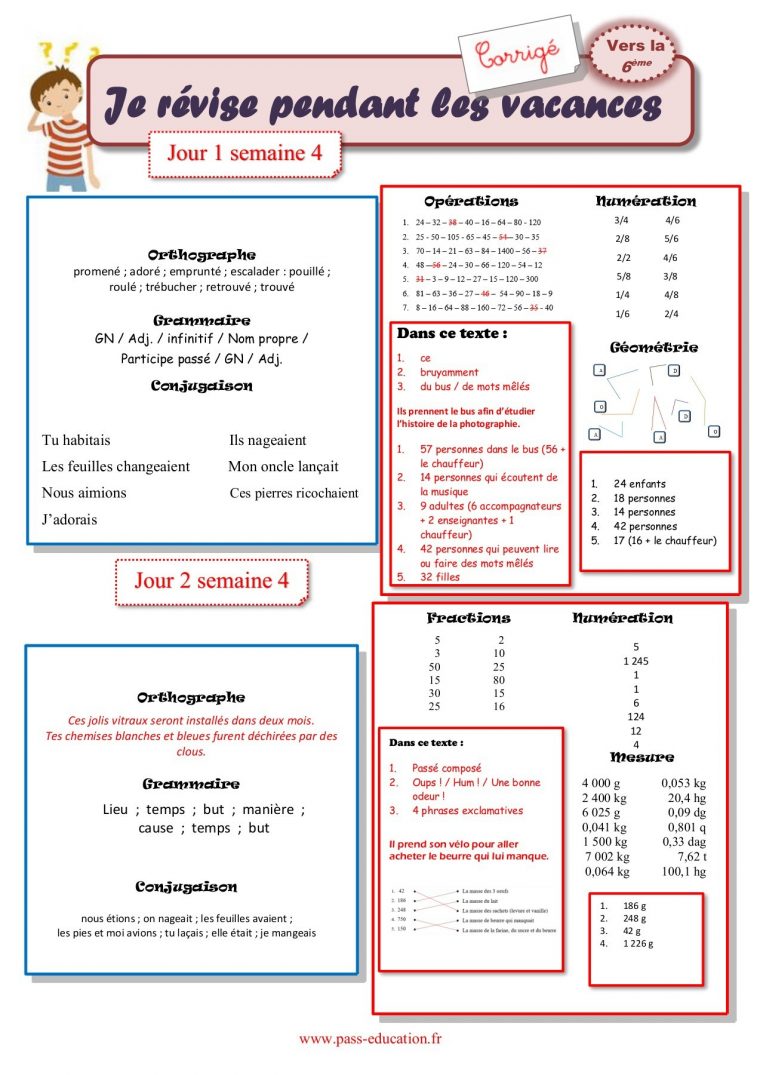 Cahier De Vacances Gratuit À Imprimer – Cm2 Vers La 6Ème concernant Mots Coupés À Imprimer