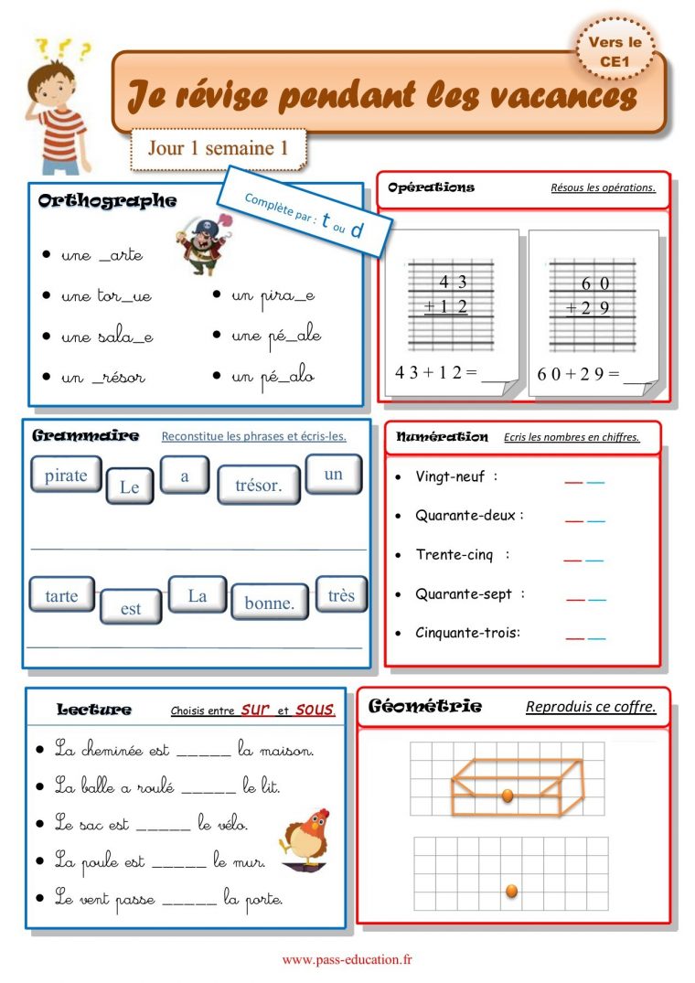 Cahier De Vacances Gratuit À Imprimer – Cp Vers Le Ce1 dedans Travail De Cp A Imprimer Gratuit