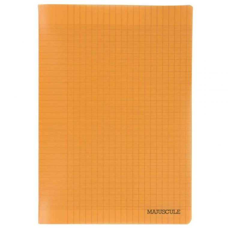 Cahier Piqure 96P Couverture Polypropylene Orange A4 Grand Carreaux 90G. pour Cahier Majuscule