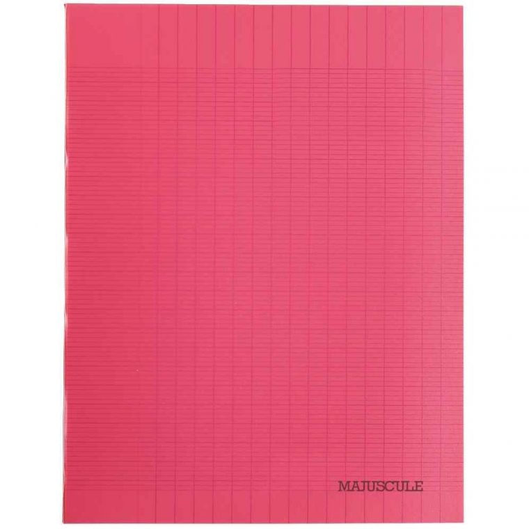 Cahier Piqures Grand Carreaux Polypropylene 17X22 64P 90G Rouge destiné Cahier Majuscule