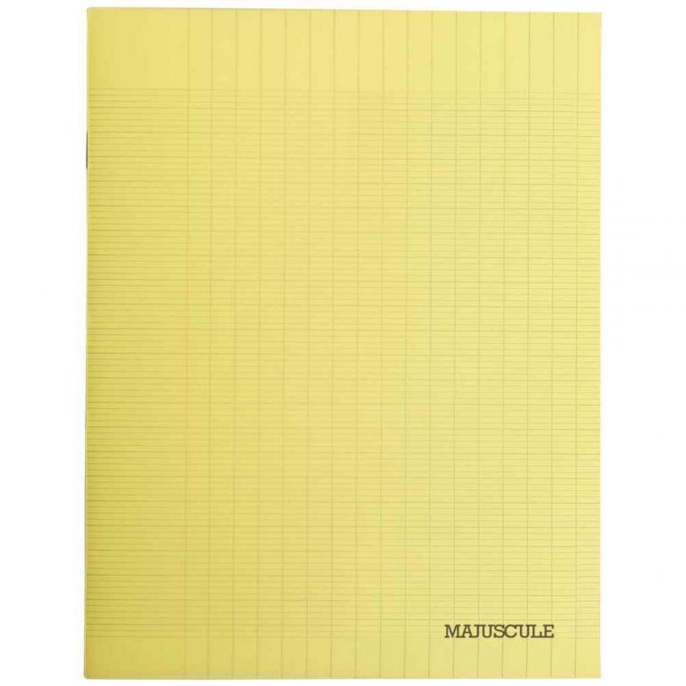 Cahier Piqures Grand Carreaux Polypropylene 17X22 96P 90G Jaune dedans Cahier Majuscule