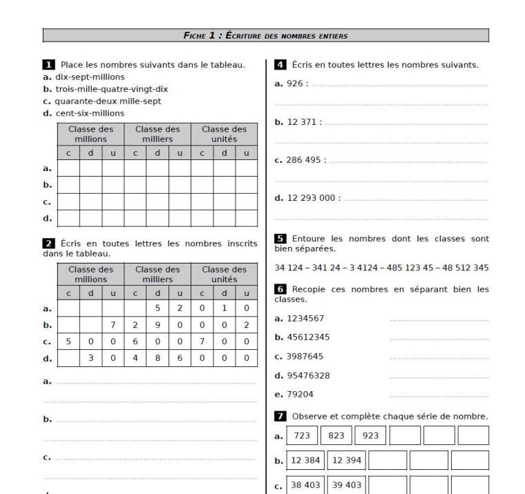 Cahier Sesamath Cm2 | à Exercice Cm2 Gratuit