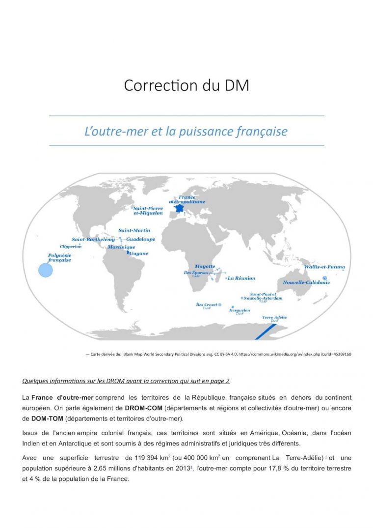 Calaméo – Devoir Drom Correction intérieur France Territoires D Outre Mer