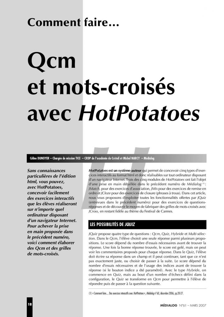 Calaméo – Tp Hotpot 2 tout Mots Croisés Pour Débutants