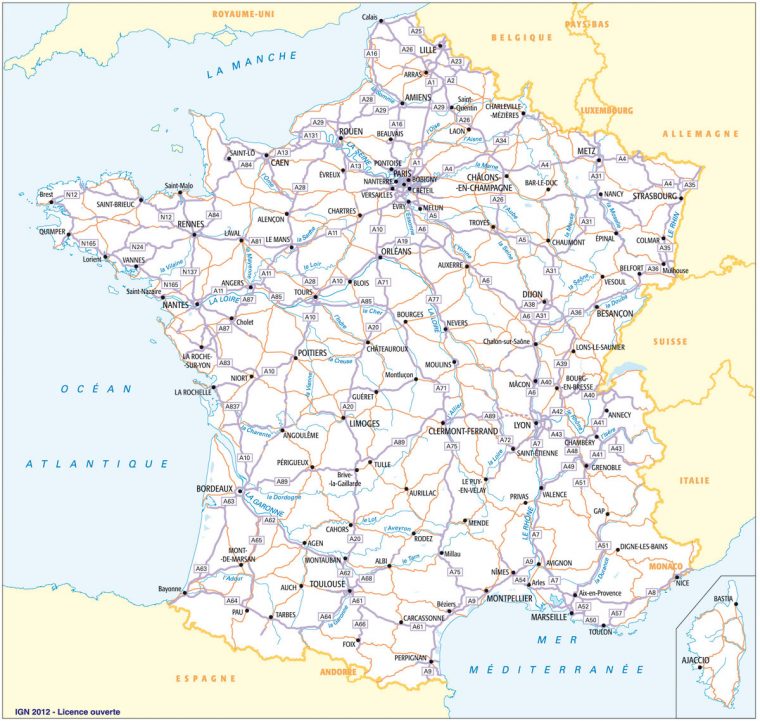 Calcul D'itineraire Routier – Carte Routière De France intérieur Carte De France Detaillée Gratuite