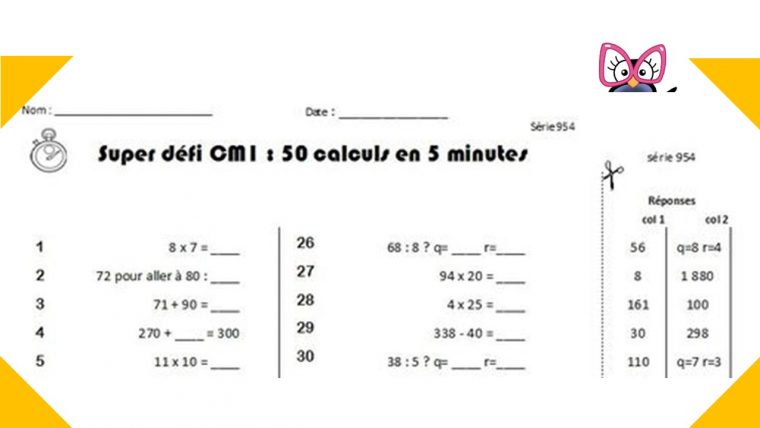 Calcul Mental Cm1 Et Cm2 : Programmation Et Générateur intérieur Exercices De Maths Cm1 À Imprimer Gratuit