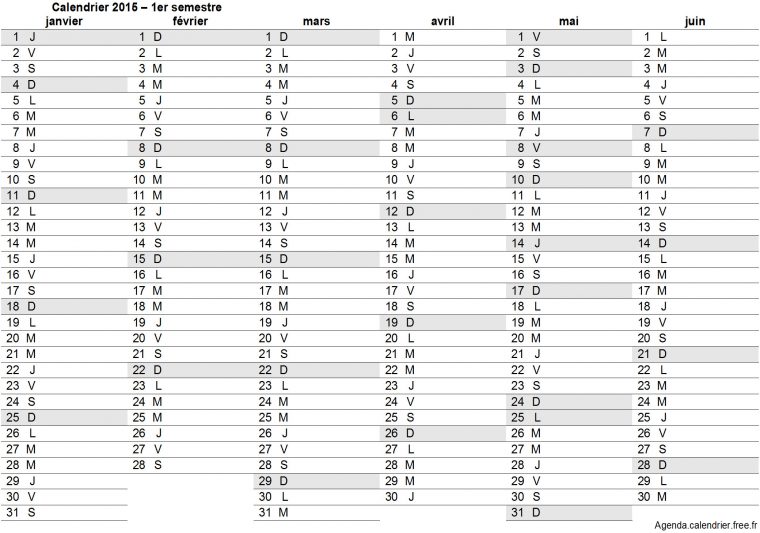 Calendrier 2015 Vierge Avec Jours Fériés À Imprimer Gratuit concernant Calendrier Perpetuel Gratuit Imprimer