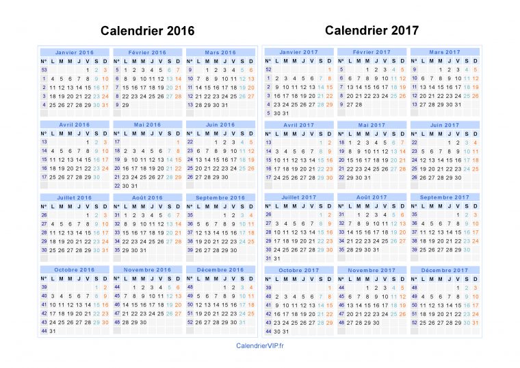 Calendrier 2016 2017 À Imprimer Gratuit En Pdf Et Excel destiné Calendrier 2017 Imprimable