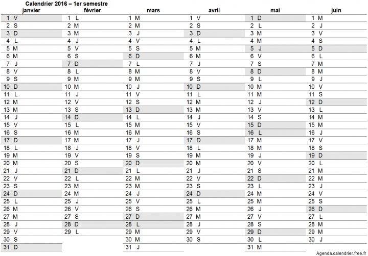 Calendrier 2016 Excel Vierge Avec Jours Fériés À Imprimer intérieur Calendrier Perpétuel À Imprimer