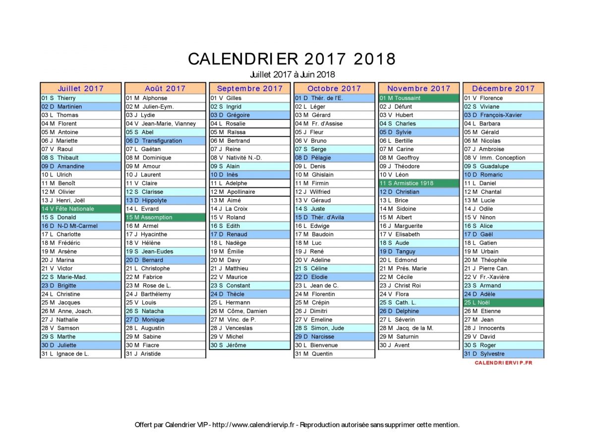 Calendrier 2018 À Imprimer Pdf - PrimaNYC.com