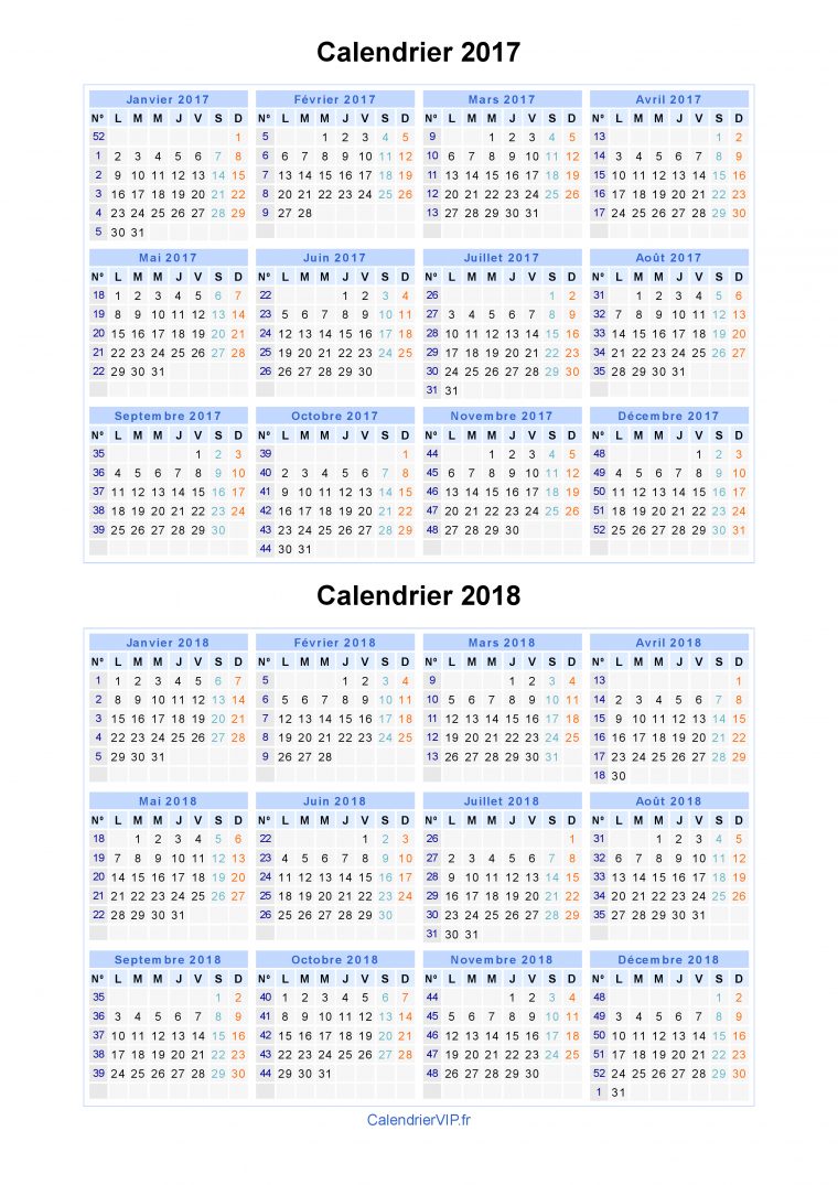 Calendrier 2017 2018 À Imprimer Gratuit En Pdf Et Excel avec Calendrier Annuel 2018 À Imprimer