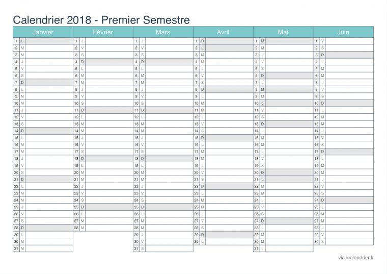 Calendrier 2018 À Imprimer Pdf Et Excel – Icalendrier avec Calendrier 2018 À Imprimer Avec Vacances Scolaires