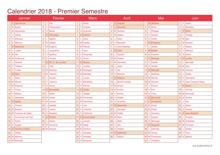 Calendrier 2018 À Imprimer Pdf Et Excel – Icalendrier avec Calendrier 2018 À Imprimer Avec Vacances Scolaires