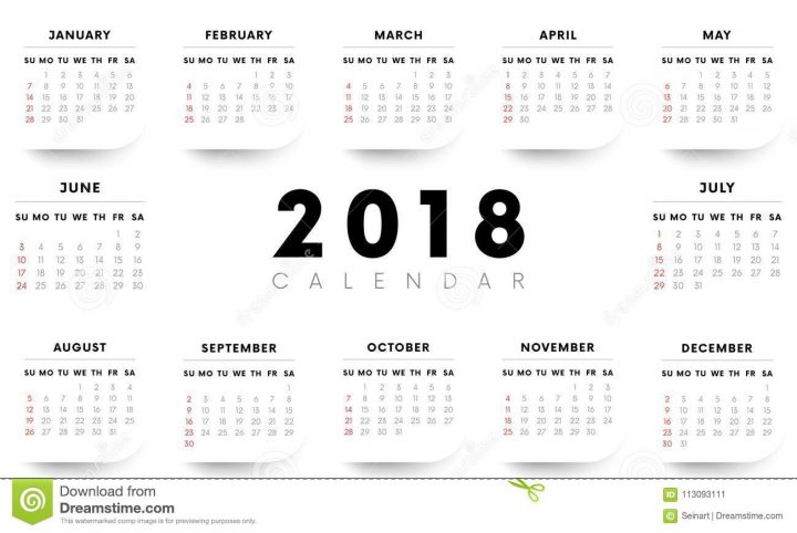 Calendrier 2018 Avec Des Angles D'ombre Début De Semaines encequiconcerne Calendrier 2018 Avec Semaine