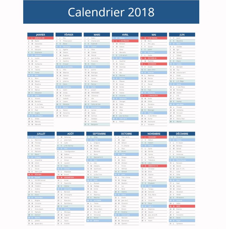 Calendrier 2018 ↠○ Vacances Scolaires & Jours Fériés 2018 avec Calendrier 2019 Avec Jours Fériés Vacances Scolaires