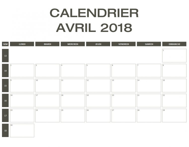 Calendrier 2018 Excel & Pdf À Télécharger Gratuitement avec Calendrier 2018 À Imprimer Pdf