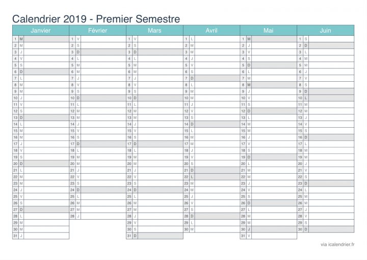 Calendrier 2019 À Imprimer Pdf Et Excel – Icalendrier concernant Calendrier 2019 Avec Semaine