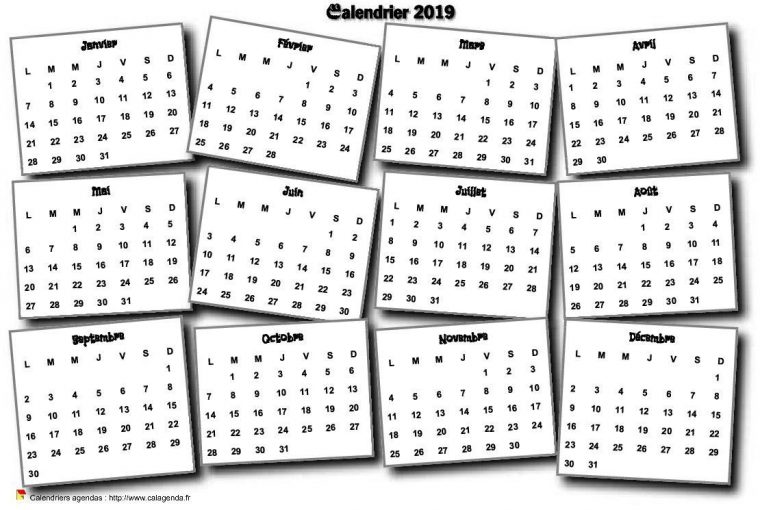 Calendrier 2019 Annuel 3D Pêle Mêle | Calendrier Imprimable dedans Calendrier Annuel 2018 À Imprimer