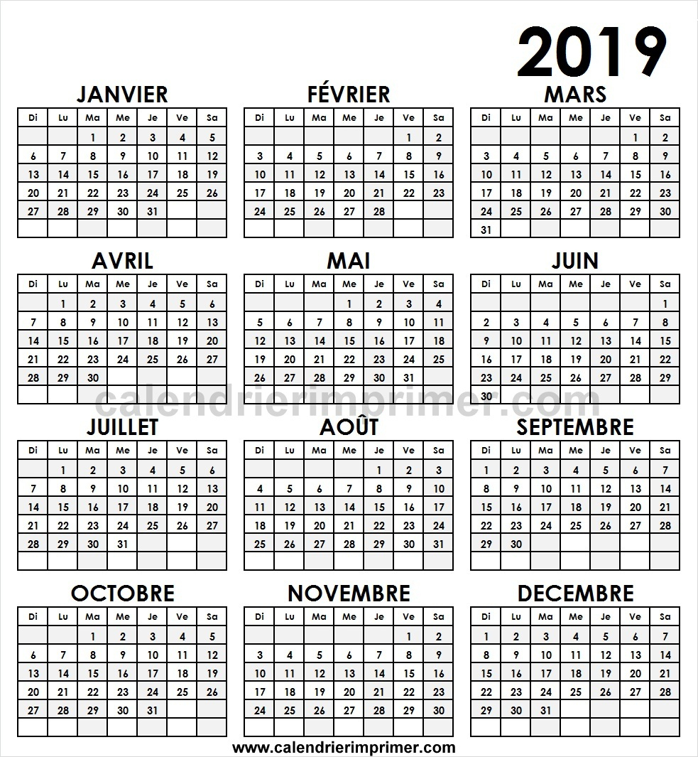 Calendrier 2019 Avec Les Semaines | Calendrier Vacances 2019 serapportantà Calendrier 2019 Avec Semaine 