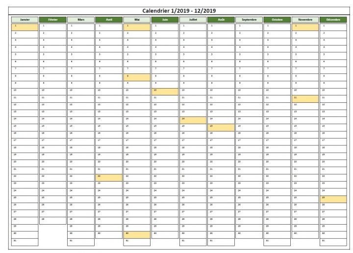 Calendrier 2019 Avec Numéro De Semaine (1) | 2019 Calendrier intérieur Calendrier 2019 Avec Semaine