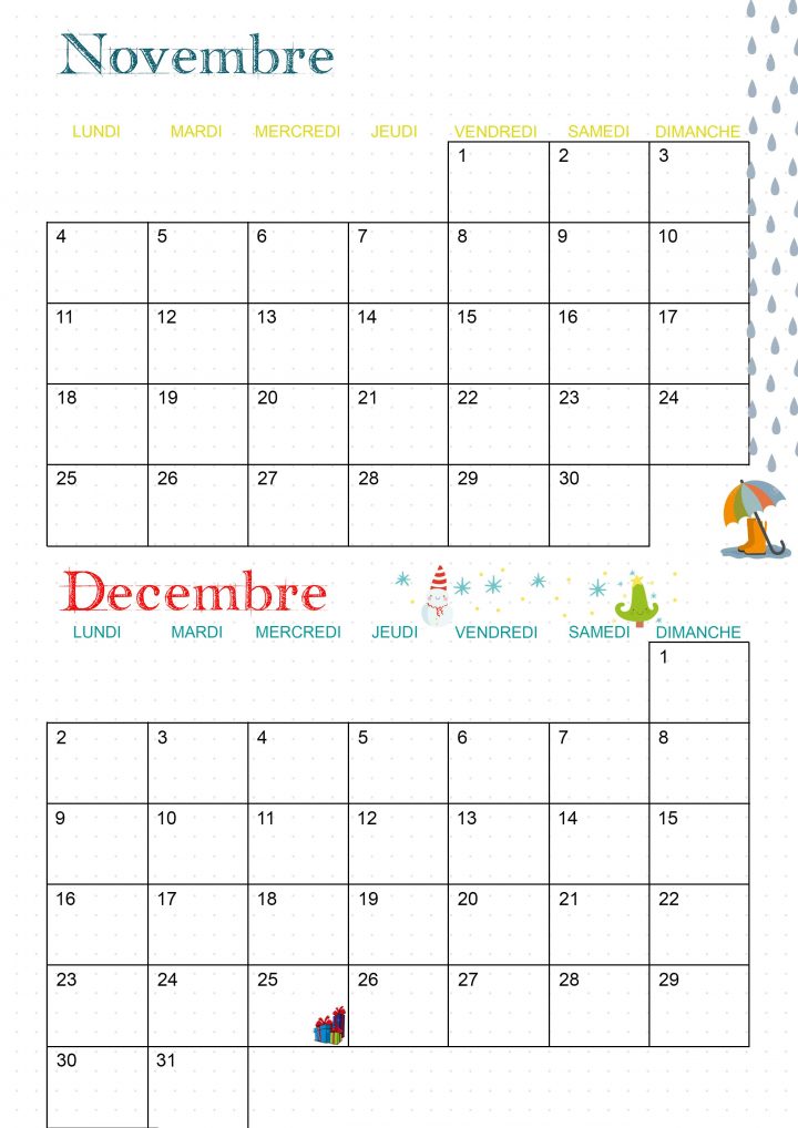 Calendrier 2019 | Calendrier Novembre, Calendrier Mois Et dedans Calendrier 2018 Enfant