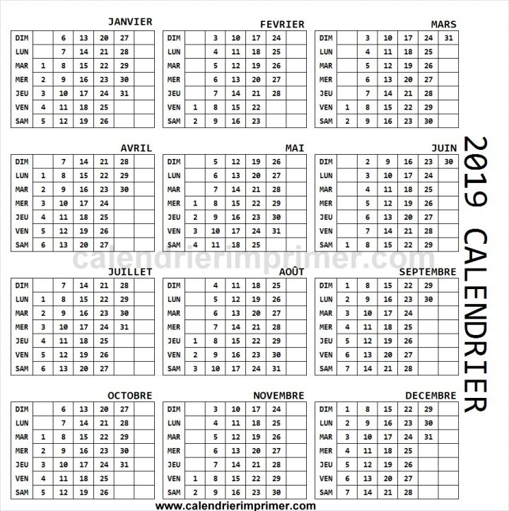 Calendrier 2019 Excel Imprimer Gratuit | Calendrier Vacances dedans Calendrier Annuel 2019 À Imprimer Gratuit