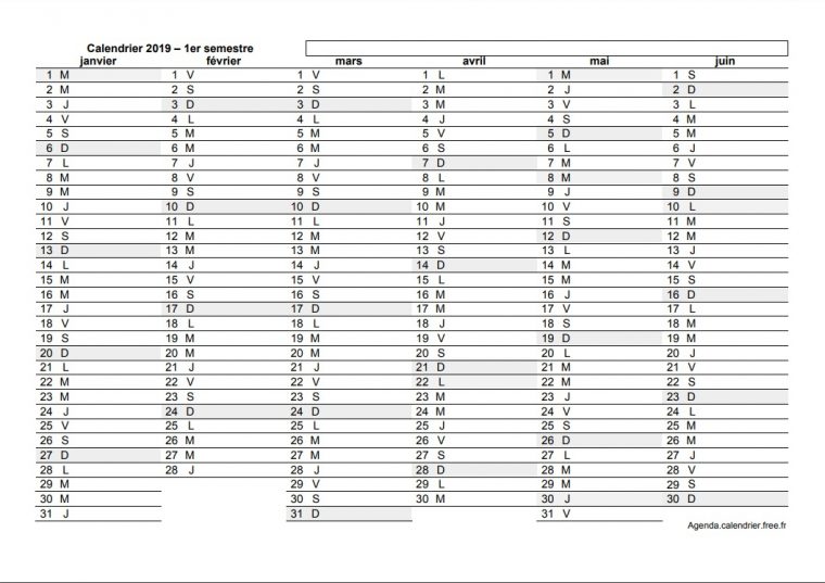 Calendrier 2019 Excel Vierge À Télécharger Pour Imprimer Gratuit encequiconcerne Calendrier Perpetuel Gratuit Imprimer