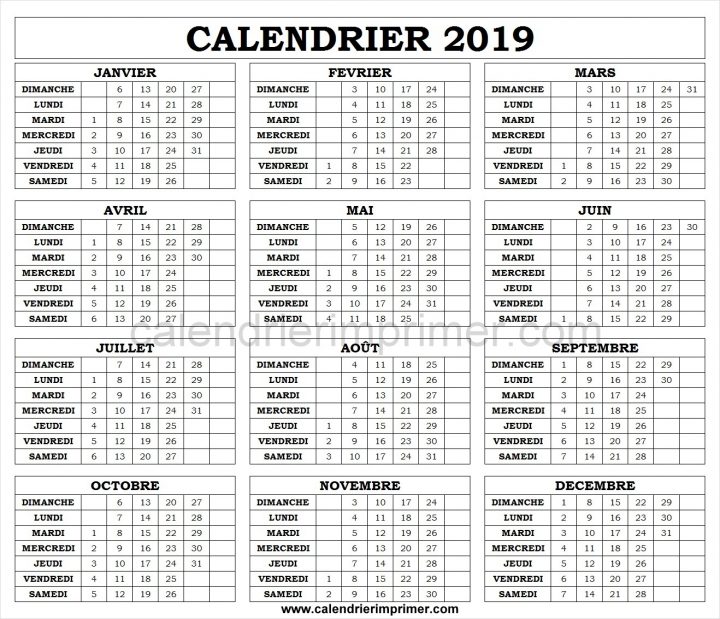 Calendrier 2019 Ludique A Imprimer | Calendrier Vacances 2019 encequiconcerne Calendrier Ludique À Imprimer