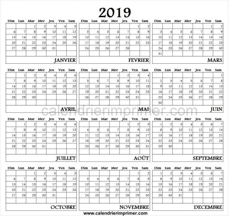 Calendrier 2019 Pdf Avec Vacances Scolaires | Calendrier 2019 intérieur Calendrier 2018 À Imprimer Avec Vacances Scolaires