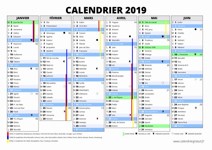 Calendrier 2019 Semaine Calendrier 2019 | 2019 Calendrier à Calendrier 2019 Avec Semaine