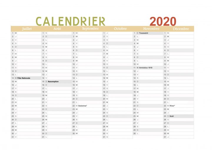 Calendrier 2020 À Imprimer (Gratuit) : Au Format Pdf concernant Calendrier Des Anniversaires À Imprimer Gratuit