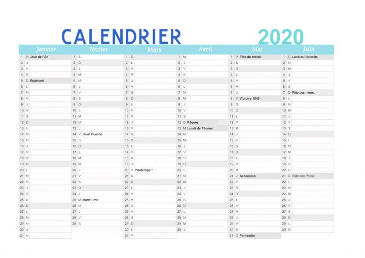 Calendrier 2020 À Imprimer (Gratuit) : Au Format Pdf serapportantà Calendrier Annuel 2019 À Imprimer Gratuit