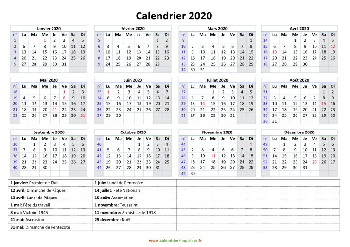 Calendrier 2020 À Imprimer Gratuit avec Calendrier 2018 Imprimable Gratuit