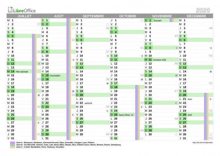 Calendrier 2020 À Imprimer : Jours Fériés – Vacances avec Calendrier Perpétuel À Imprimer