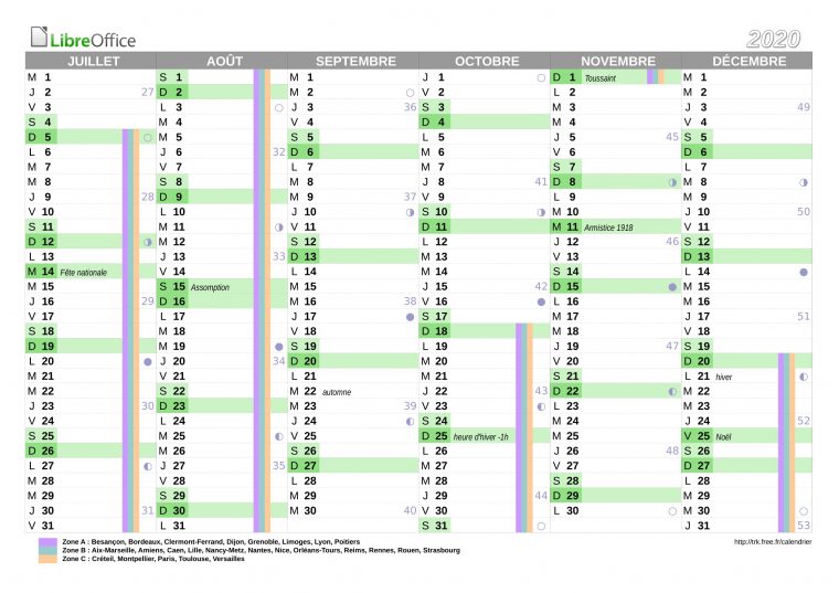 Calendrier 2020 À Imprimer : Jours Fériés – Vacances destiné Calendrier Perpetuel Gratuit Imprimer