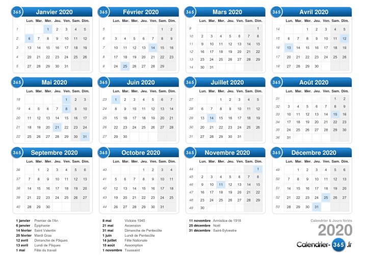 Calendrier 2020 avec Calendrier 2019 Avec Semaine