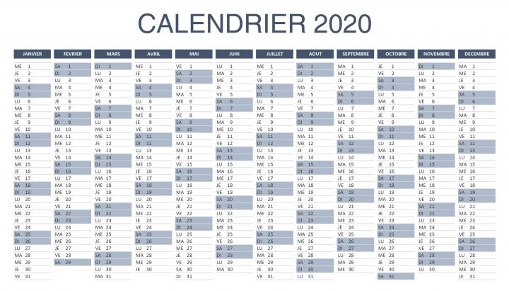 Calendrier 2020 Excel Et Pdf ▷▷ À Télécharger Et Imprimer destiné Calendrier Des Anniversaires À Imprimer Gratuit