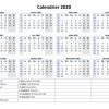 Calendrier 2020 Semaine Vacances Scolaires | Calendrier 2020 intérieur Calendrier 2019 Avec Semaine