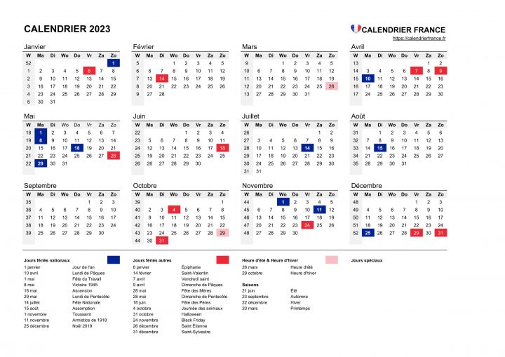 Calendrier 2023 • Calendrier France serapportantà Calendrier Des Anniversaires À Imprimer