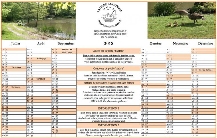 Calendrier 2Ème Semestre 2018 – La Ligne Baillotaise serapportantà Calendrier 2Ème Semestre 2018