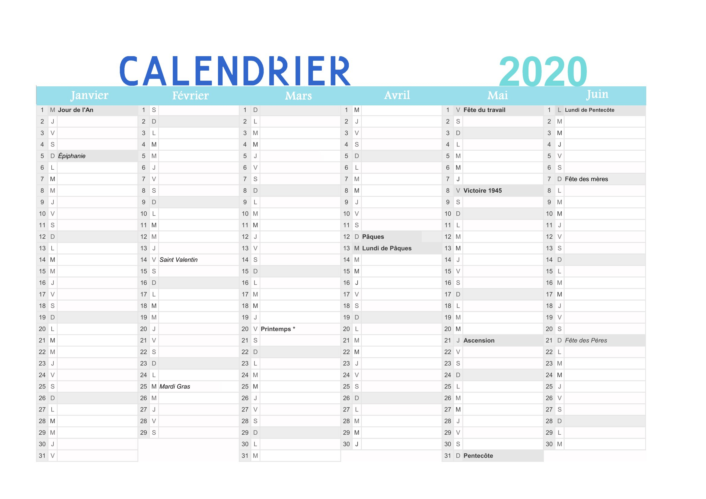 Calendrier À Imprimer 2020 (Gratuit): Annuel, Mensuel Ou concernant Calendrier 2018 Imprimable Gratuit