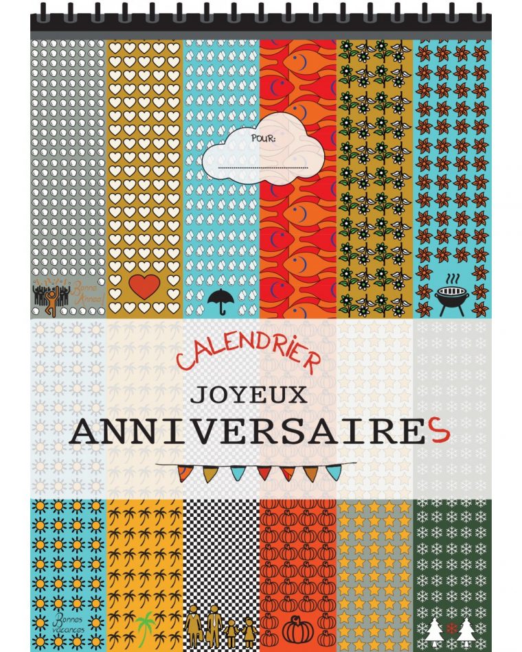 Calendrier Anniversaires Perpetuel – Cadeau Anniversaire Bloc 14 Pa pour Calendrier Anniversaire Perpétuel À Imprimer