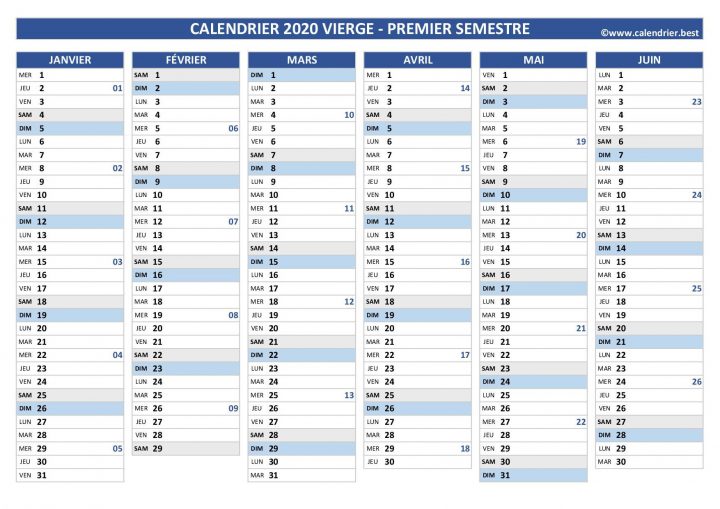 Calendrier.best : Calendriers 2020 À Imprimer Gratuitement pour Calendrier Annuel 2019 À Imprimer Gratuit