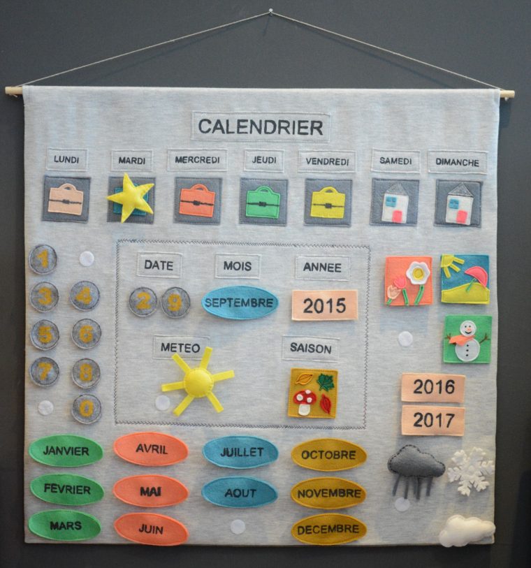 Calendrier D'apprentissage /// Tuto Et Patron Gratuit En Pdf à Calendrier Enfant Semaine