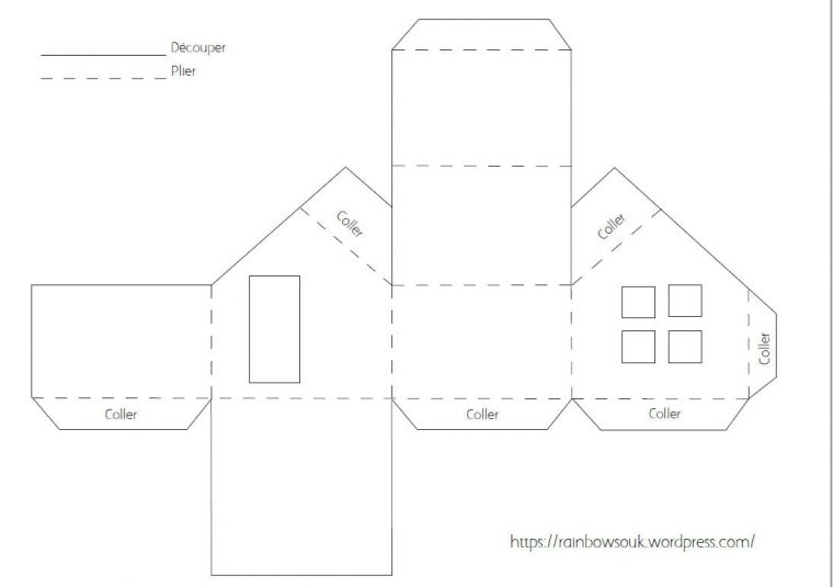 Calendrier De L'avent À Fabriquer : Des Maisonnettes En Papier dedans Patron De Maison En Papier A Imprimer