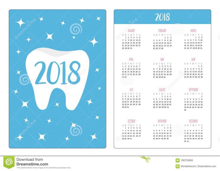 Calendrier De Poche 2018 Ans La Semaine Commence Dimanche concernant Calendrier Enfant Semaine