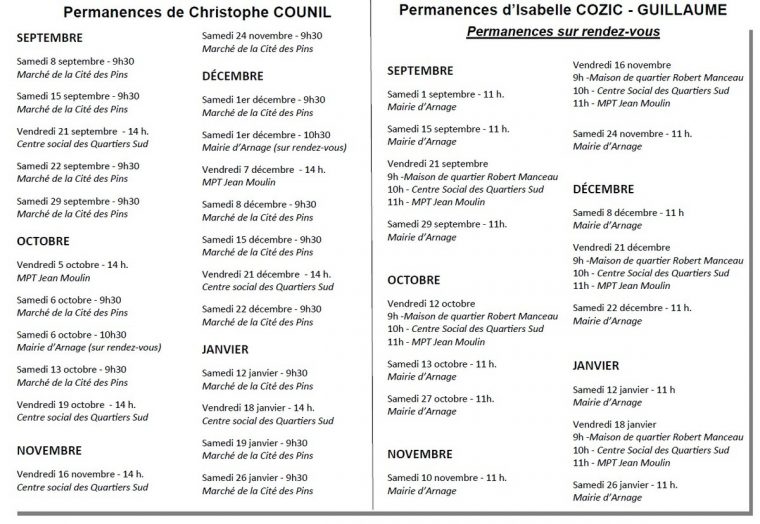 Calendrier Des Permanences Du 2Ème Semestre – Canton Le Mans tout Calendrier 2Ème Semestre 2018