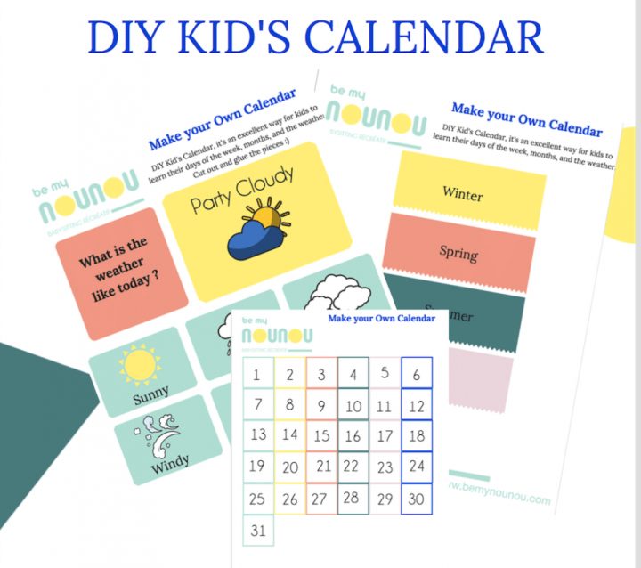 Calendrier Diy Pour Enfants En Anglais | Be My Nounou concernant Calendrier Ludique À Imprimer